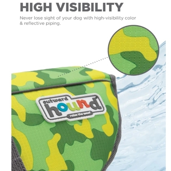 Outward Hound Granby Splash Camouflage Dog Life Jacket, Size Small - Picture 9 of 12